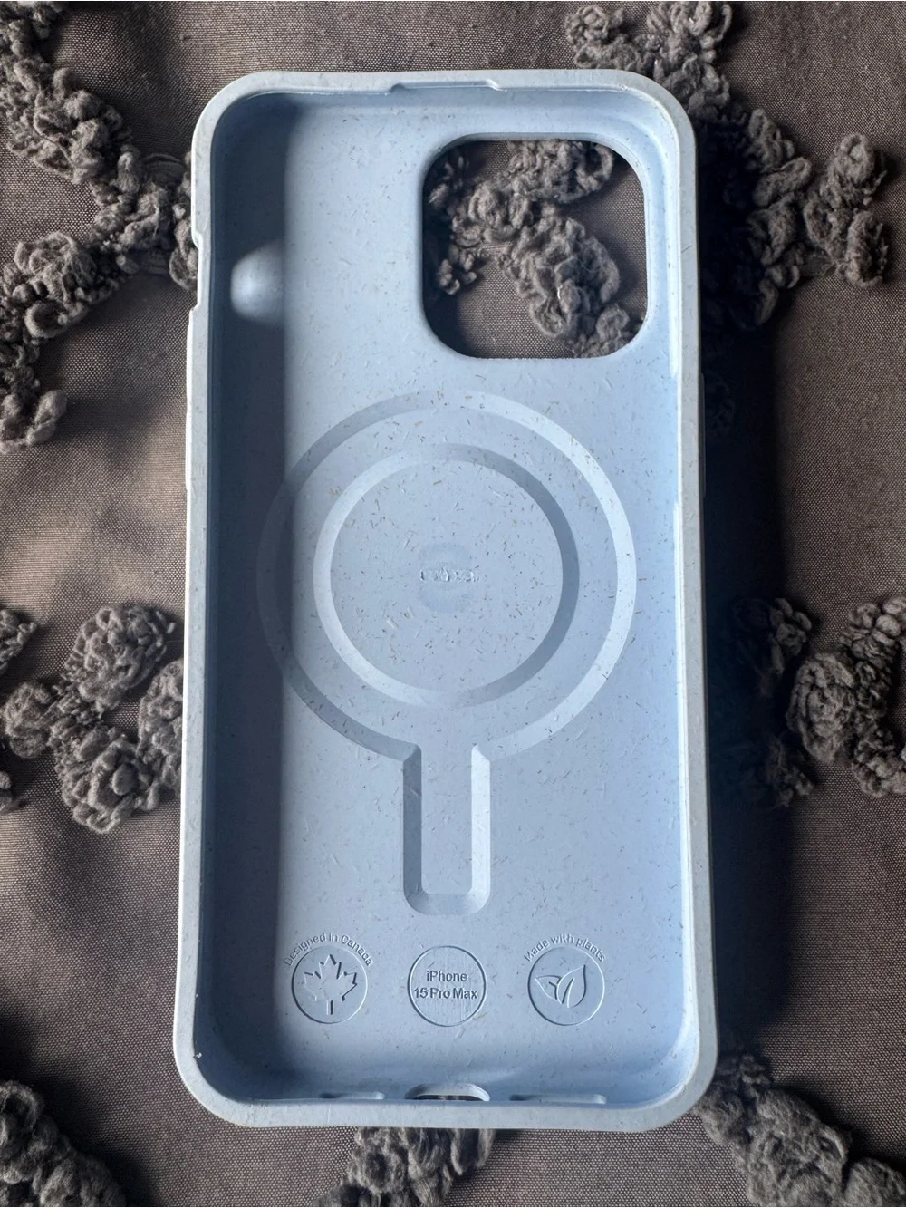 Eco-Friendly Light Blue Phone Case with White Desert Pattern
